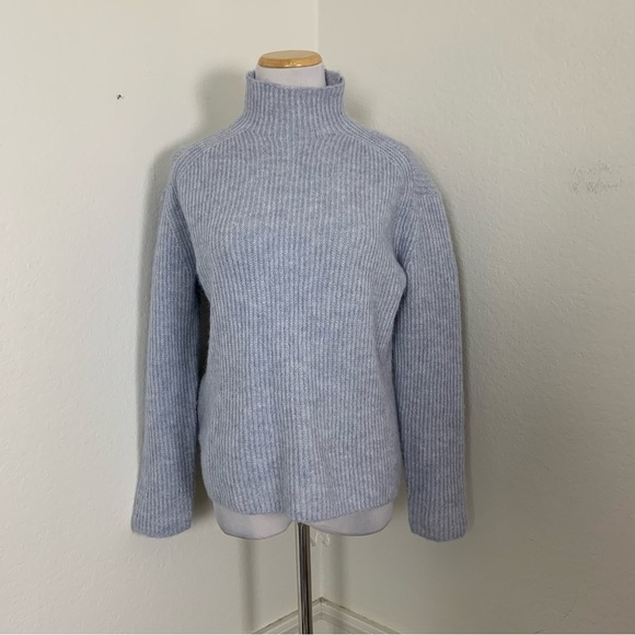 MNG Mango Mock Neck Oversized Pullover Sweater Size XS Light Lavender Ribbed - Picture 17 of 17